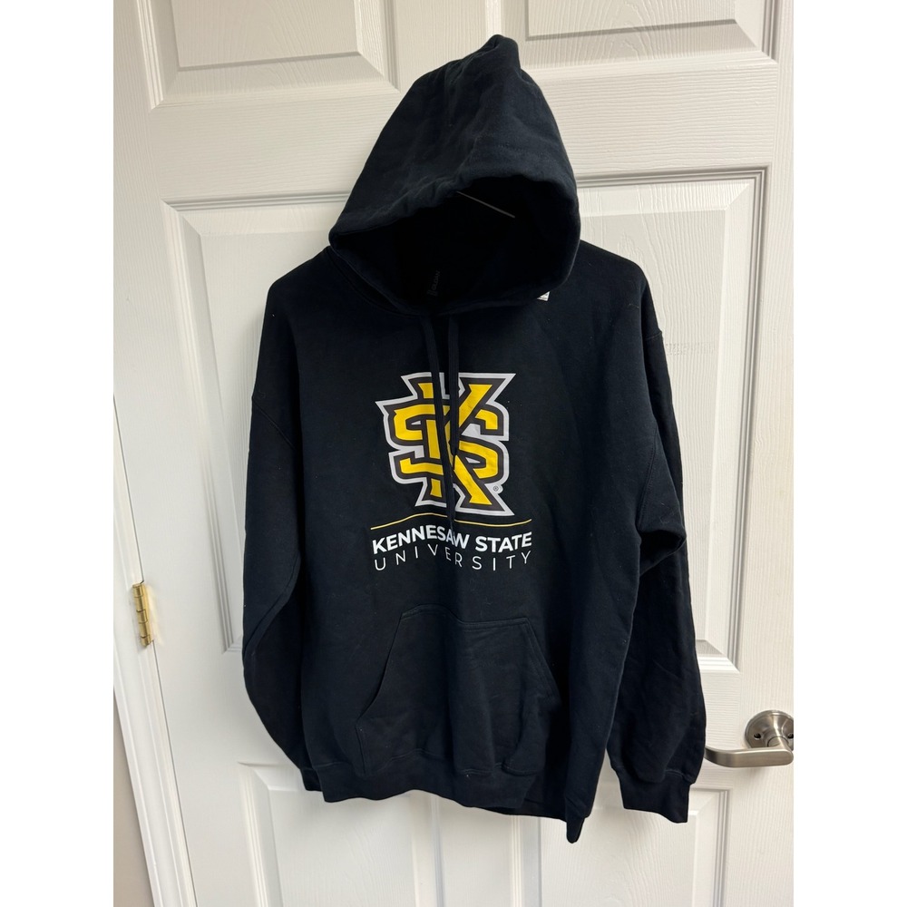 Gildan Kennesaw State University Hoodie Mens Medium Black Graphic Sweatshirt
